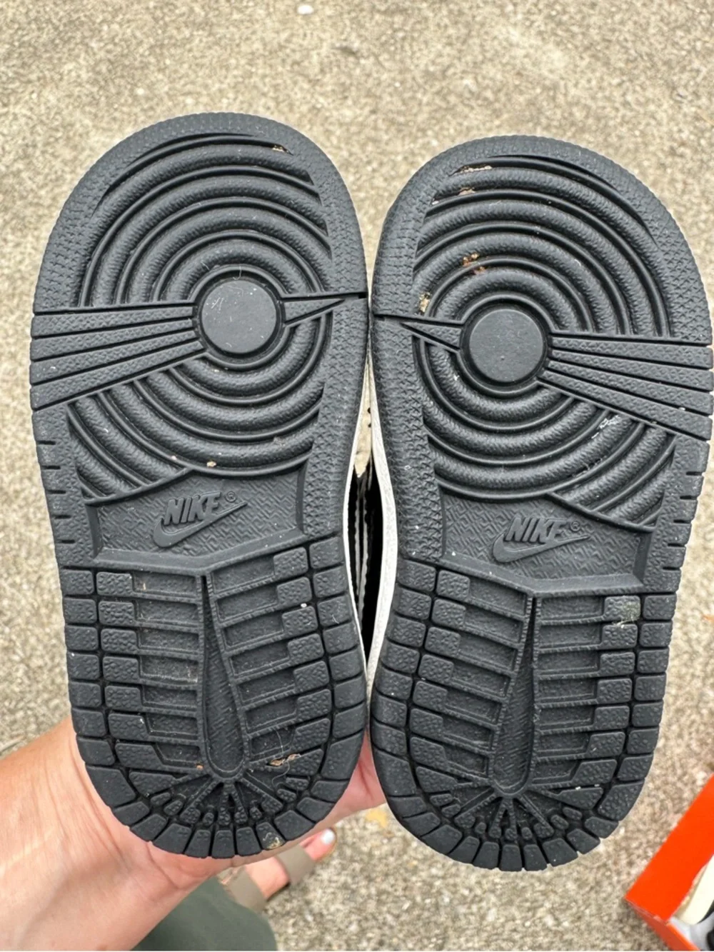 Jordan Baby Black and White Velcro Strap Sneakers